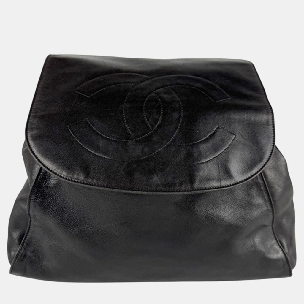 Chanel Backpack In Black Lambskin Chanel Backpack In Black Lambskin