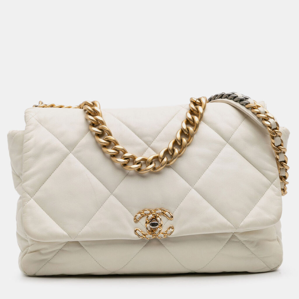 Chanel White Maxi Lambskin 19 Flap Chanel White Maxi Lambskin 19 Flap