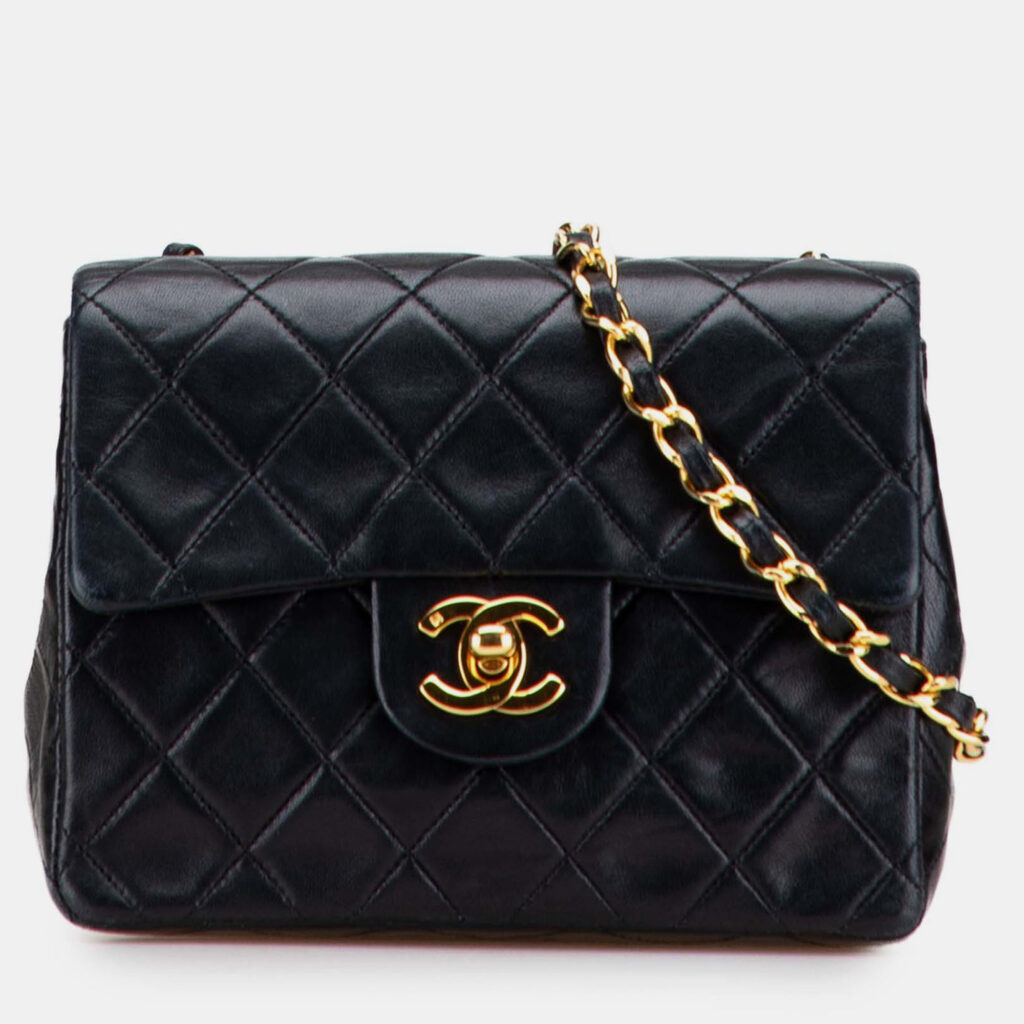 Chanel Black Mini Square Classic Lambskin Single Flap Chanel Black Mini Square Classic Lambskin Single Flap