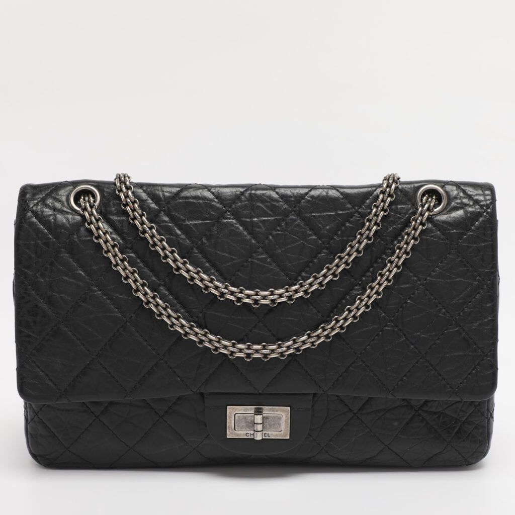 Chanel Black Quilted Aged Leather Classic 227 Reissue 2.55 Flap Bag Chanel Black Quilted Aged Leather Classic 227 Reissue 2.55 Flap Bag