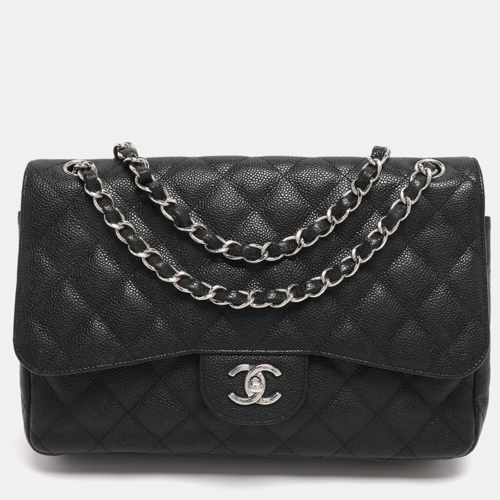 Chanel Black Quilted Leather Jumbo Classic Double Flap Bag Chanel Black Quilted Leather Jumbo Classic Double Flap Bag