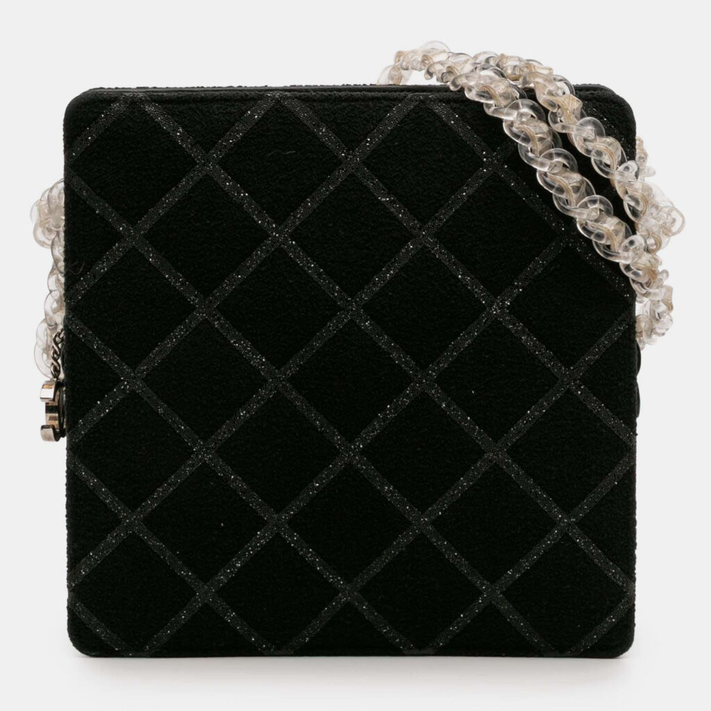 luxury-women-chanel-used-handbags-p1216402-003-1.jpg Chanel Black CC Tweed Chain Fantasy Crossbody