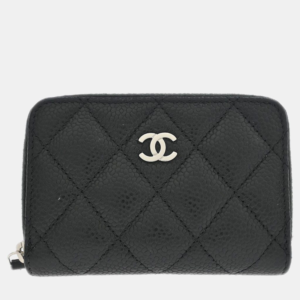 luxury-women-chanel-used-handbags-p1217037-006-1.jpg Chanel Black Calfskin Coin Purse Wallet
