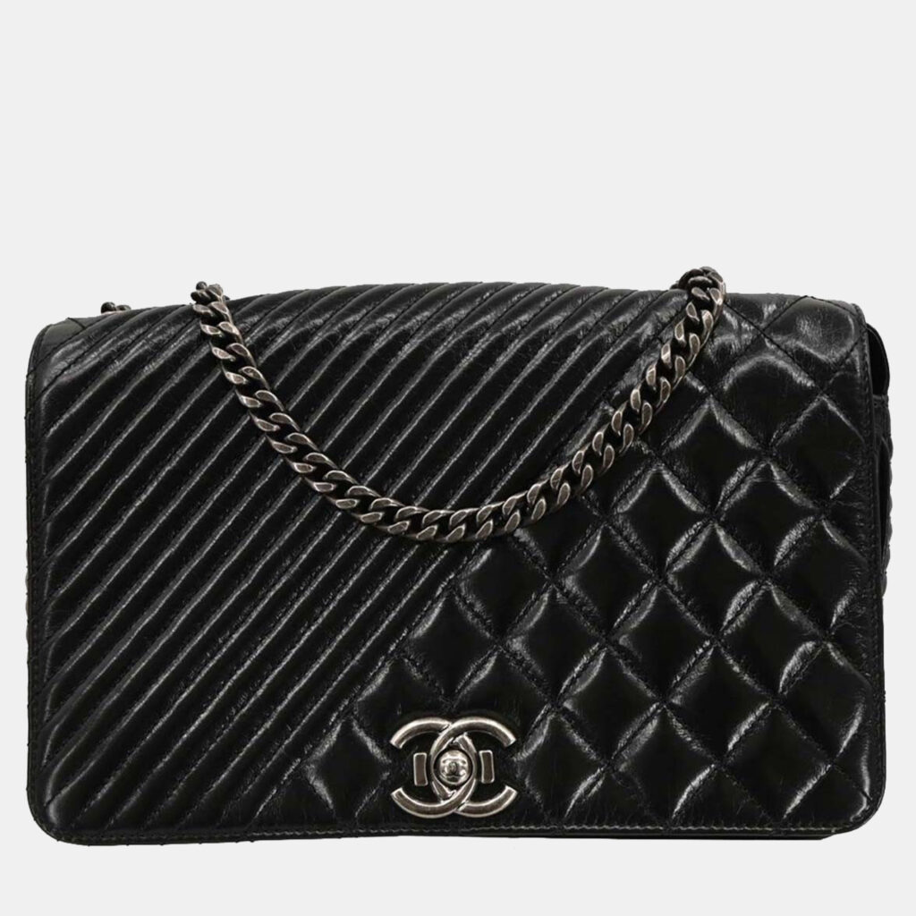 Chanel Black Calfskin Coco Boy Flap Shoulder Bag Chanel Black Calfskin Coco Boy Flap Shoulder Bag