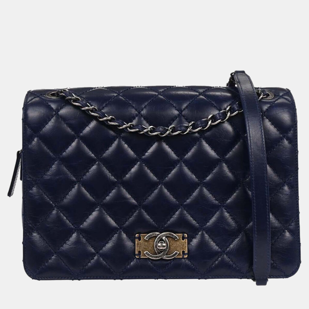 Chanel Navy Calfskin Day Trip Flap Bag Chanel Navy Calfskin Day Trip Flap Bag