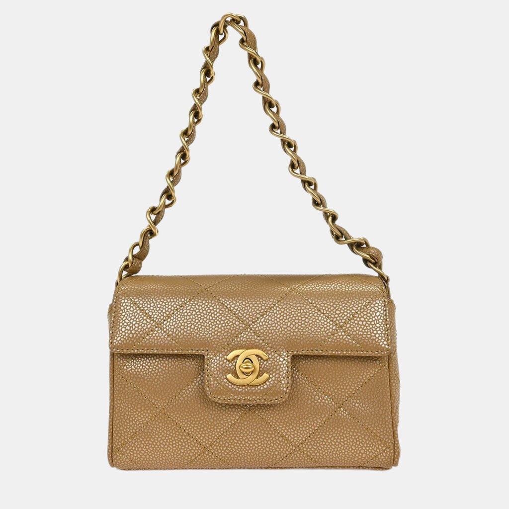 Chanel Beige Calfskin Handbag