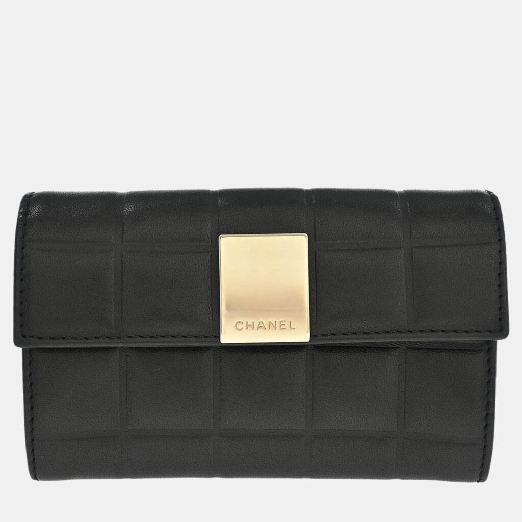 Chanel Black Lambskin Choco Bar Wallet Chanel Black Lambskin Choco Bar Wallet
