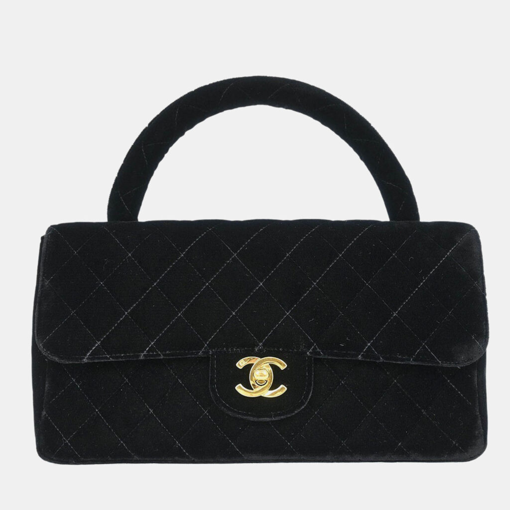 Chanel Black Velvet Handbag