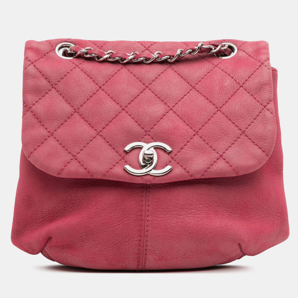 Chanel Pink Mini Quilted Nubuck Trianon Messenger Flap Chanel Pink Mini Quilted Nubuck Trianon Messenger Flap