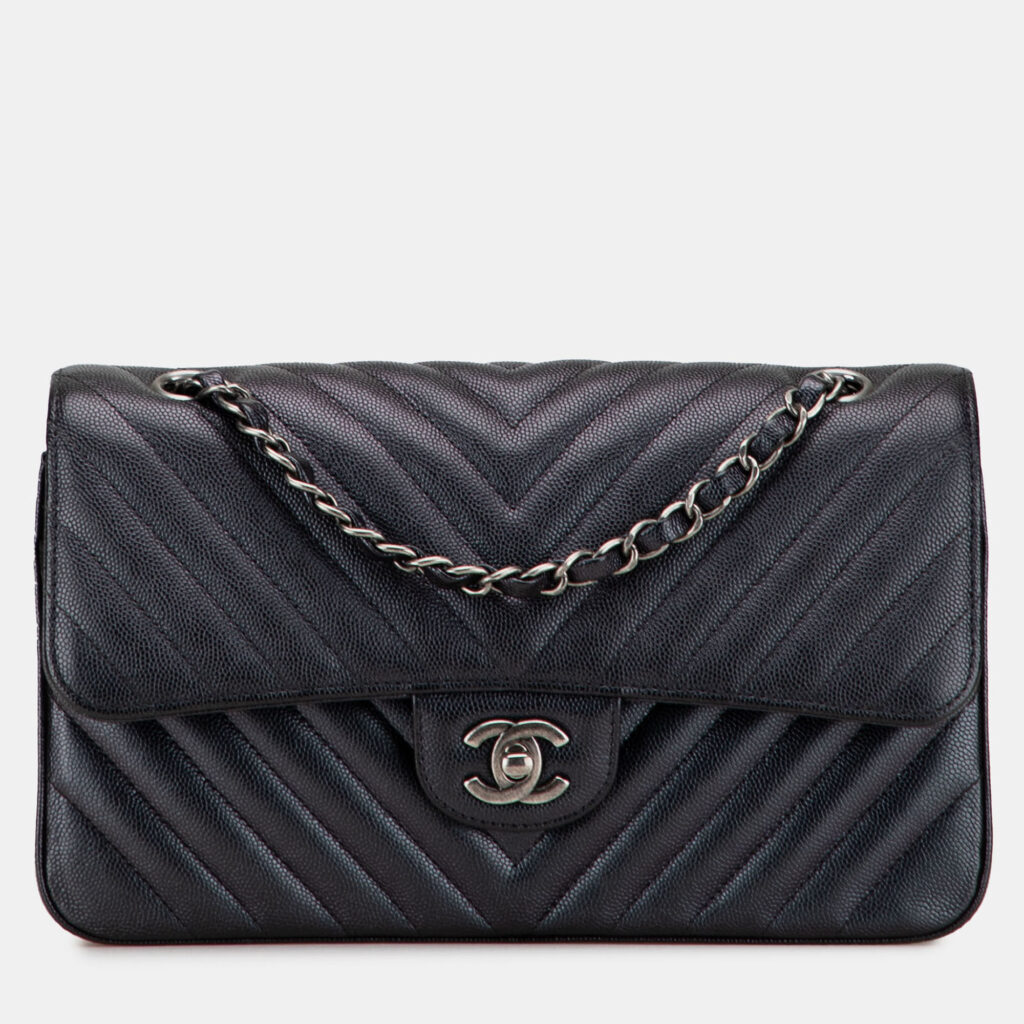 Chanel Medium Classic Chevron Caviar Double Flap Chanel Medium Classic Chevron Caviar Double Flap