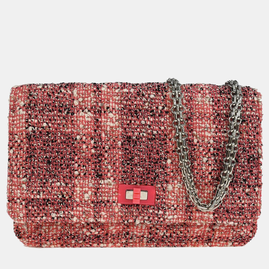 Chanel Pink Tweed Mademoiselle Lock Classic WOC Wallet On Chain Chanel Pink Tweed Mademoiselle Lock Classic WOC Wallet On Chain