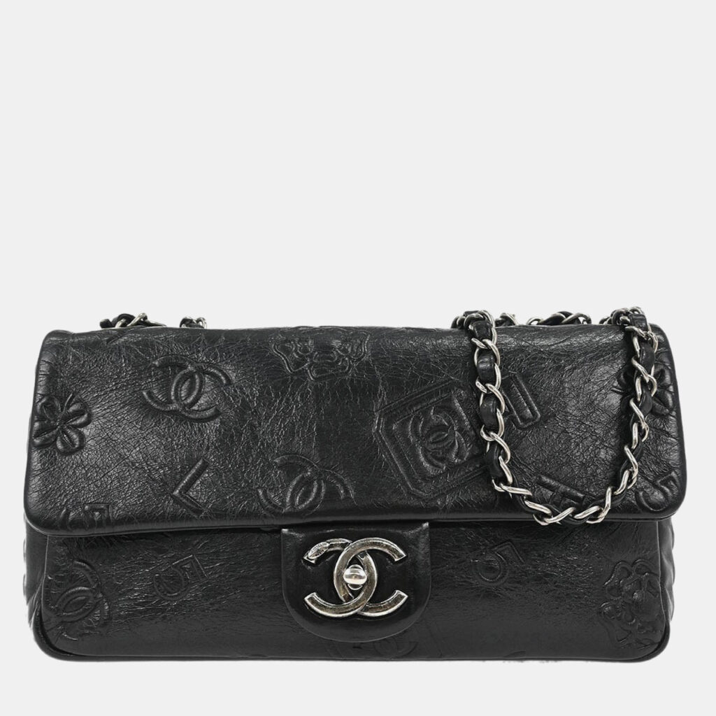 Chanel Black Calfskin Icon Shoulder Bag Chanel Black Calfskin Icon Shoulder Bag