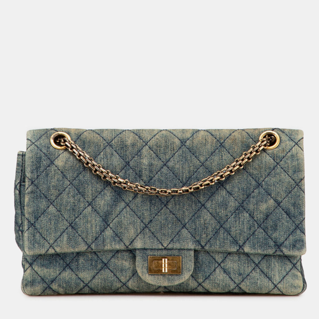 Chanel Blue Reissue 2.55 Quilted Denim Double Flap 226 Chanel Blue Reissue 2.55 Quilted Denim Double Flap 226