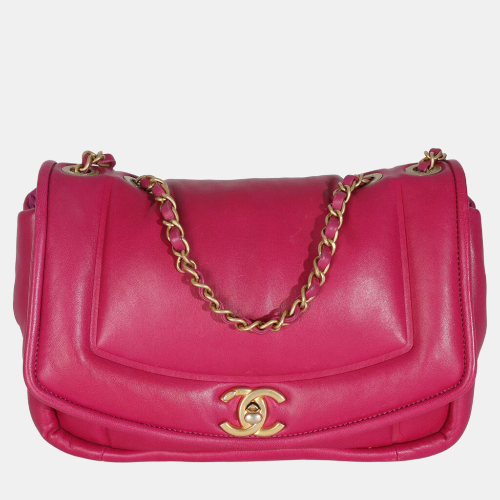 Chanel Dark Pink Lambskin Medium Simply Flap Bag Chanel Dark Pink Lambskin Medium Simply Flap Bag