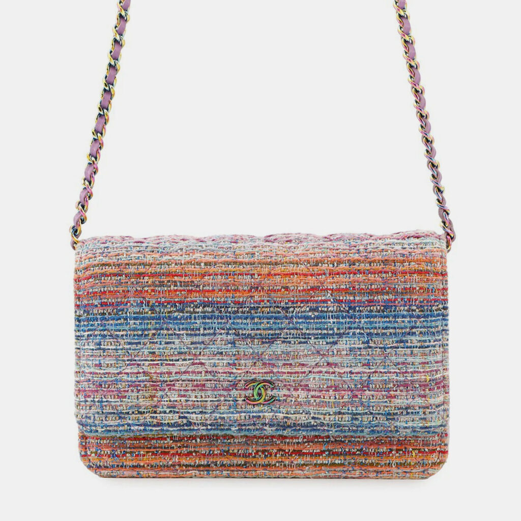 Chanel Chain Wallet Multicolor Tweed Chanel Chain Wallet Multicolor Tweed