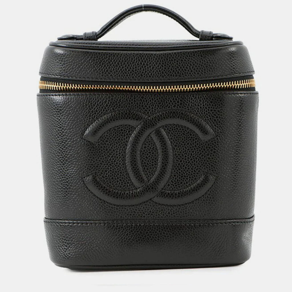 Chanel Vanity Bag Black Caviar Leather