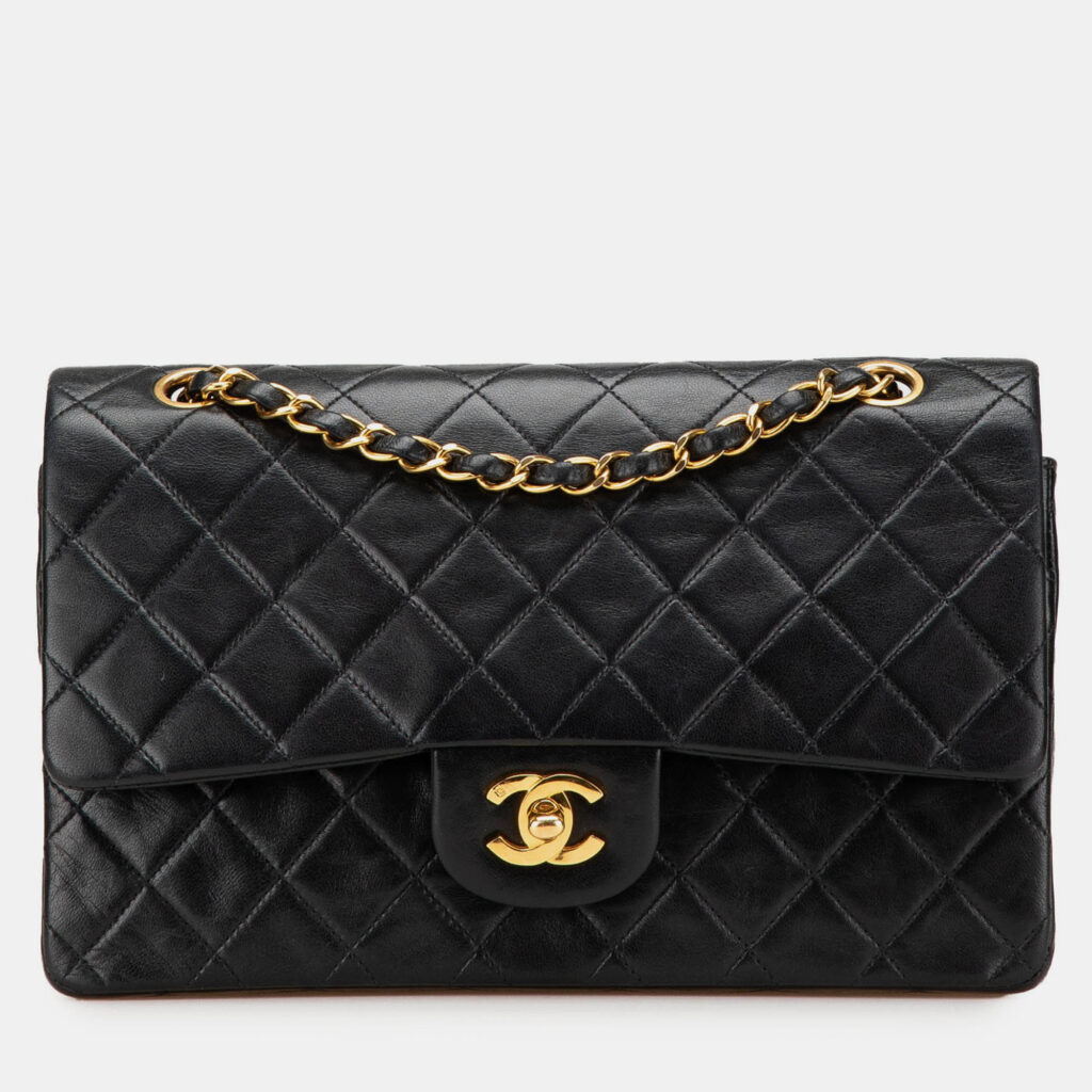 Chanel Black Medium Classic Lambskin Double Flap Chanel Black Medium Classic Lambskin Double Flap