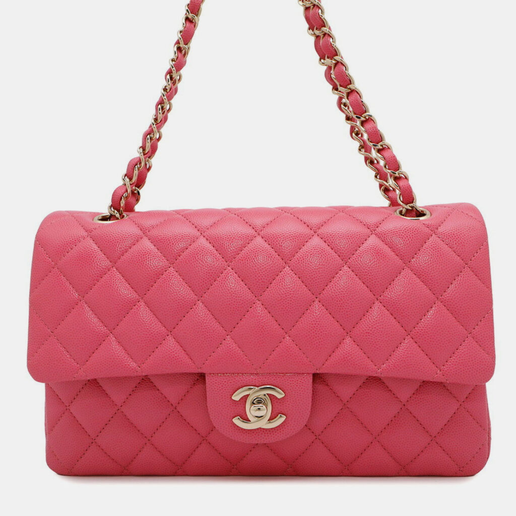 Chanel Classic Double Flap Calfskin Pink Shoulder Bags Chanel Classic Double Flap Calfskin Pink Shoulder Bags