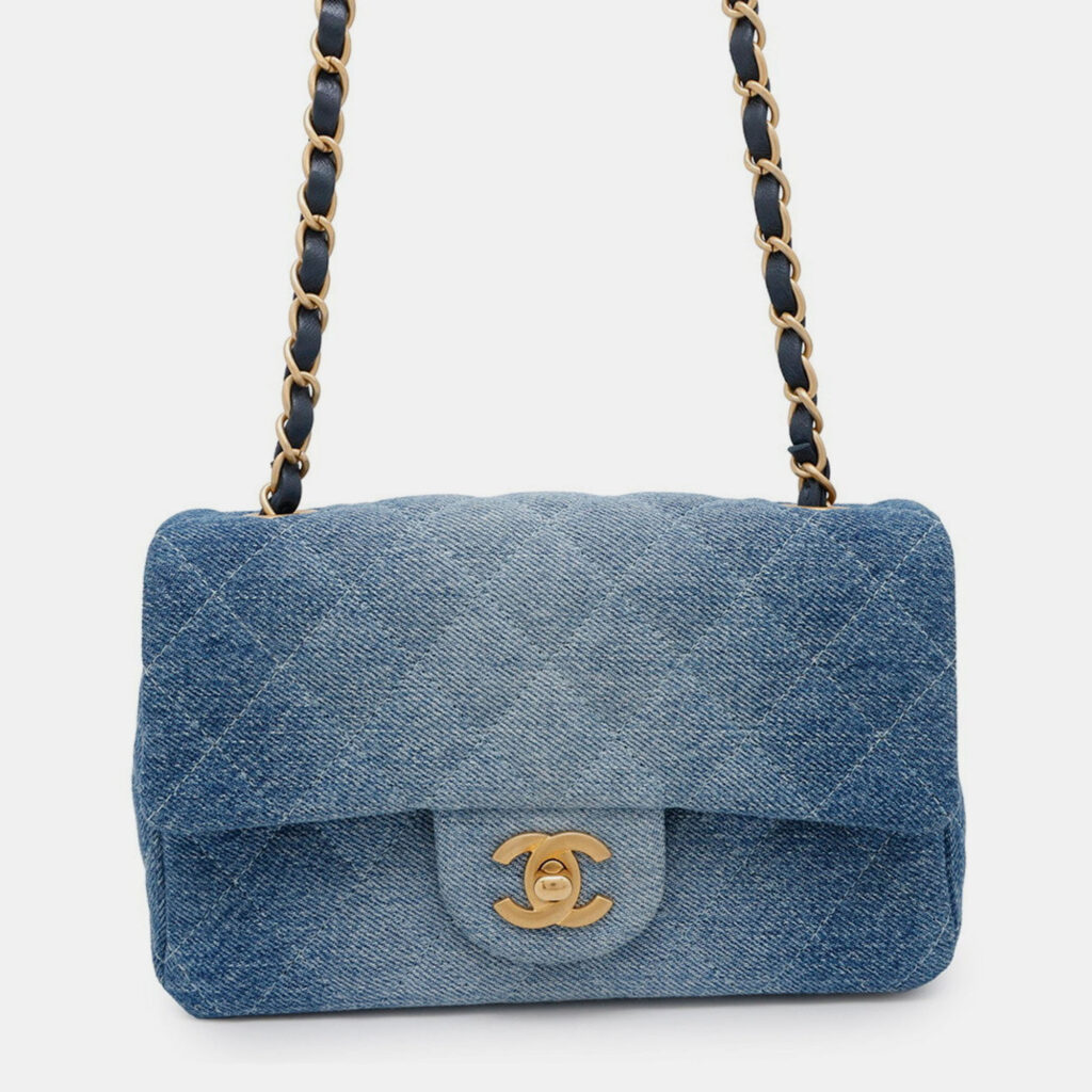 Chanel Flap Gradient Denim Blue Shoulder Bags Chanel Flap Gradient Denim Blue Shoulder Bags
