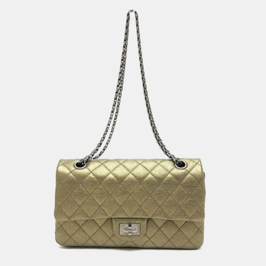 Chanel Reissue Metallic Gold Leather Chain Shoulder Bag Chanel Reissue Metallic Gold Leather Chain Shoulder Bag