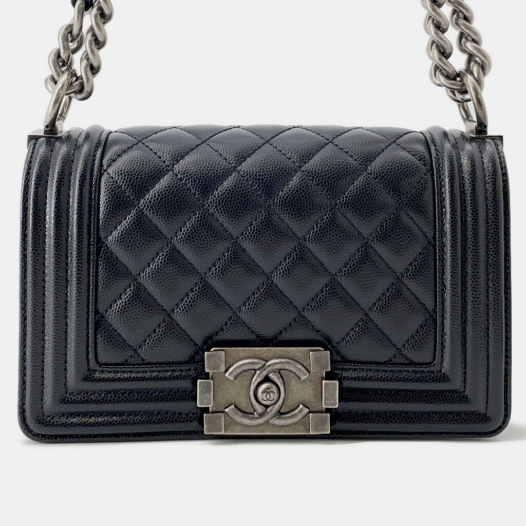 Chanel Boy Black Calfskin Shoulder Bag Chanel Boy Black Calfskin Shoulder Bag