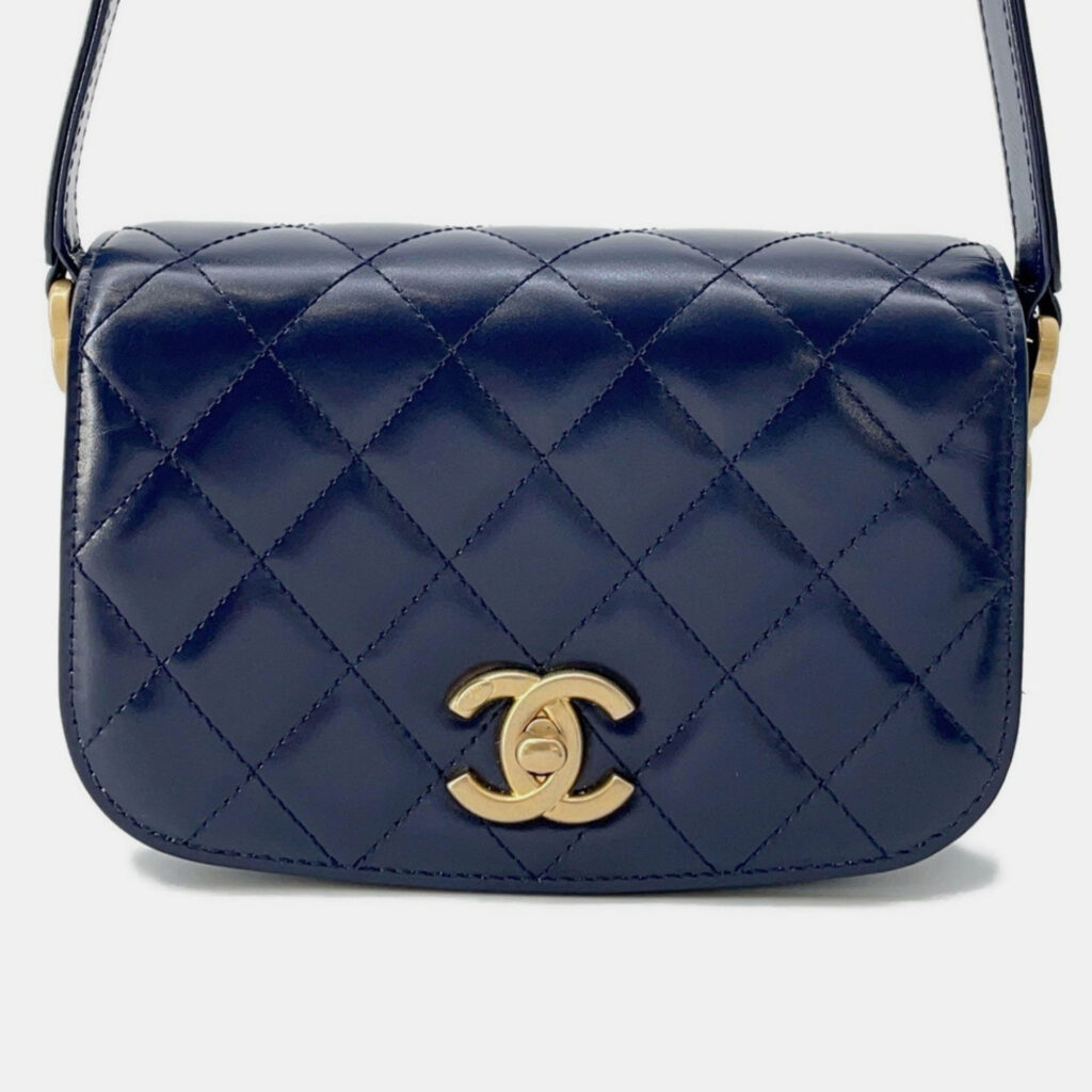 Chanel Paris-Le19M My Sweet CC Flap Blue Leather Shoulder Bag Chanel Paris-Le19M My Sweet CC Flap Blue Leather Shoulder Bag