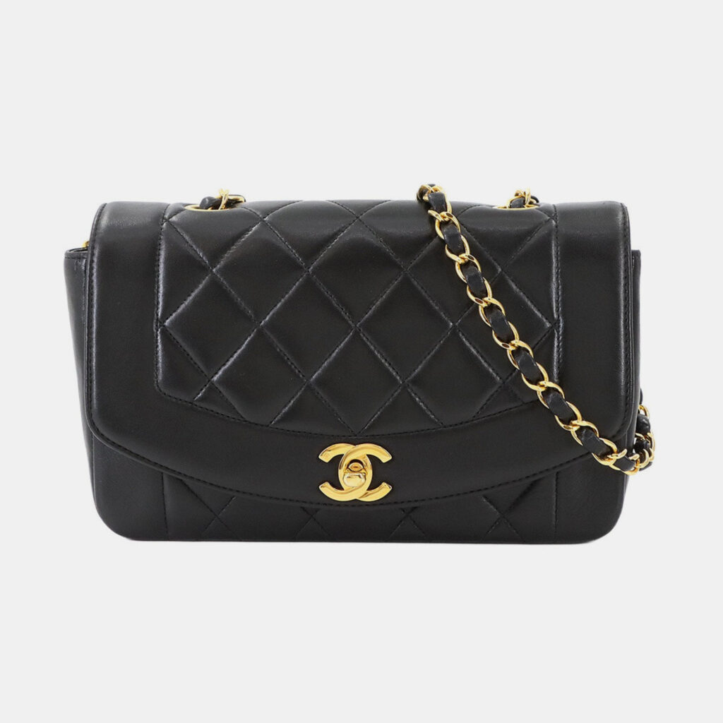 Chanel Diana Black Leather Shoulder Bag Chanel Diana Black Leather Shoulder Bag