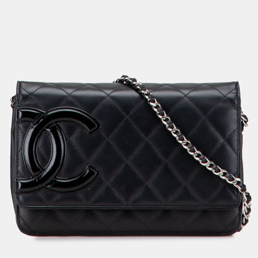 Chanel Black Lambskin Cambon Ligne Wallet On Chain Chanel Black Lambskin Cambon Ligne Wallet On Chain