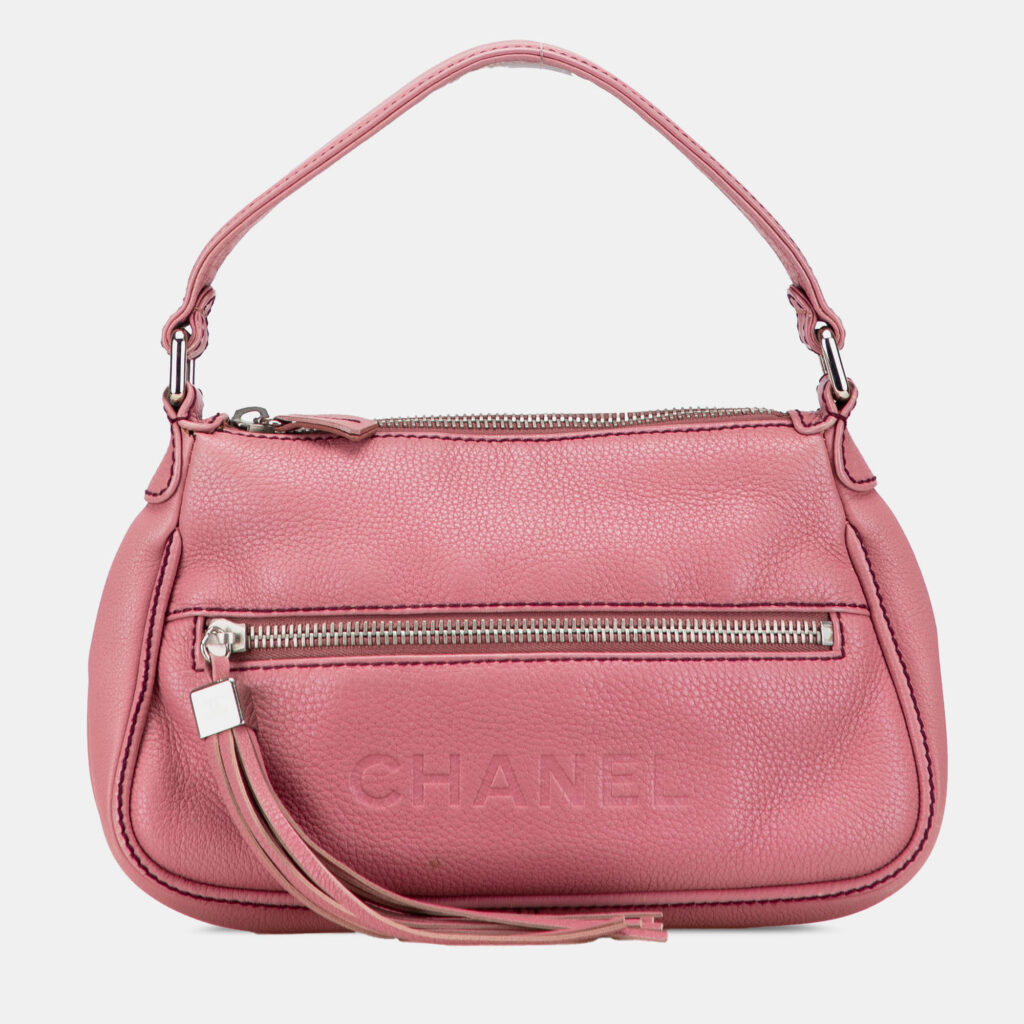 Chanel Pink Calfskin LAX Front Pocket Shoulder Bag Chanel Pink Calfskin LAX Front Pocket Shoulder Bag