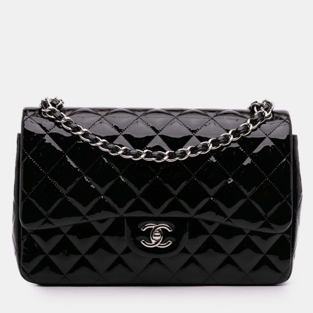 Chanel Black Jumbo Classic Patent Double Flap Chanel Black Jumbo Classic Patent Double Flap
