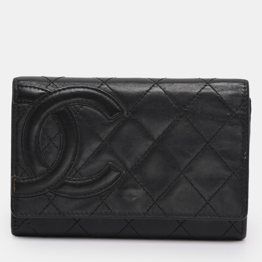 Chanel Black Quilted Leather Cambon Ligne Wallet Chanel Black Quilted Leather Cambon Ligne Wallet