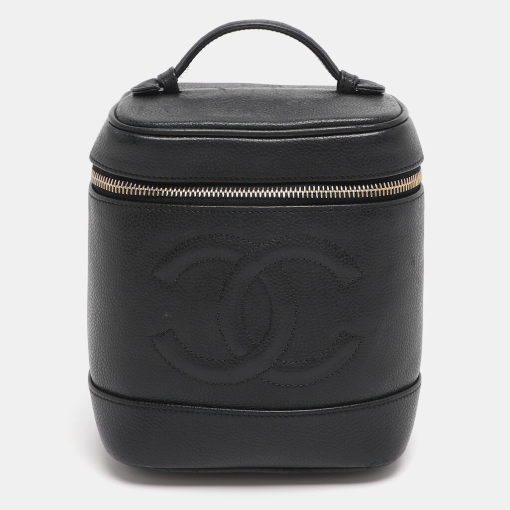 Chanel Black Caviar Leather Vanity Case Chanel Black Caviar Leather Vanity Case