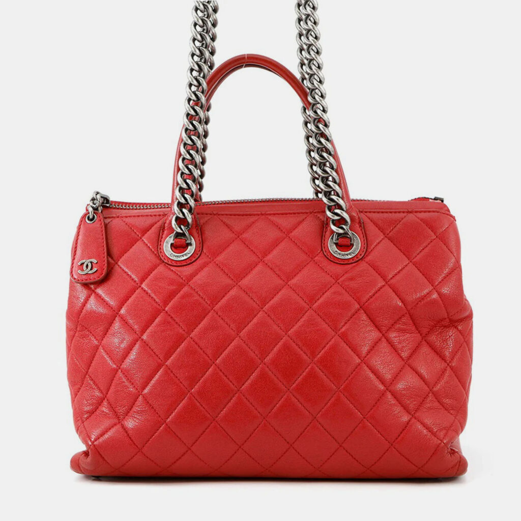Chanel Matelasse 2Waybag Red Leather