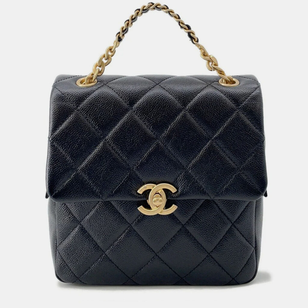 Chanel Matelasse Chain Backpack Black Caviar Leather Chanel Matelasse Chain Backpack Black Caviar Leather