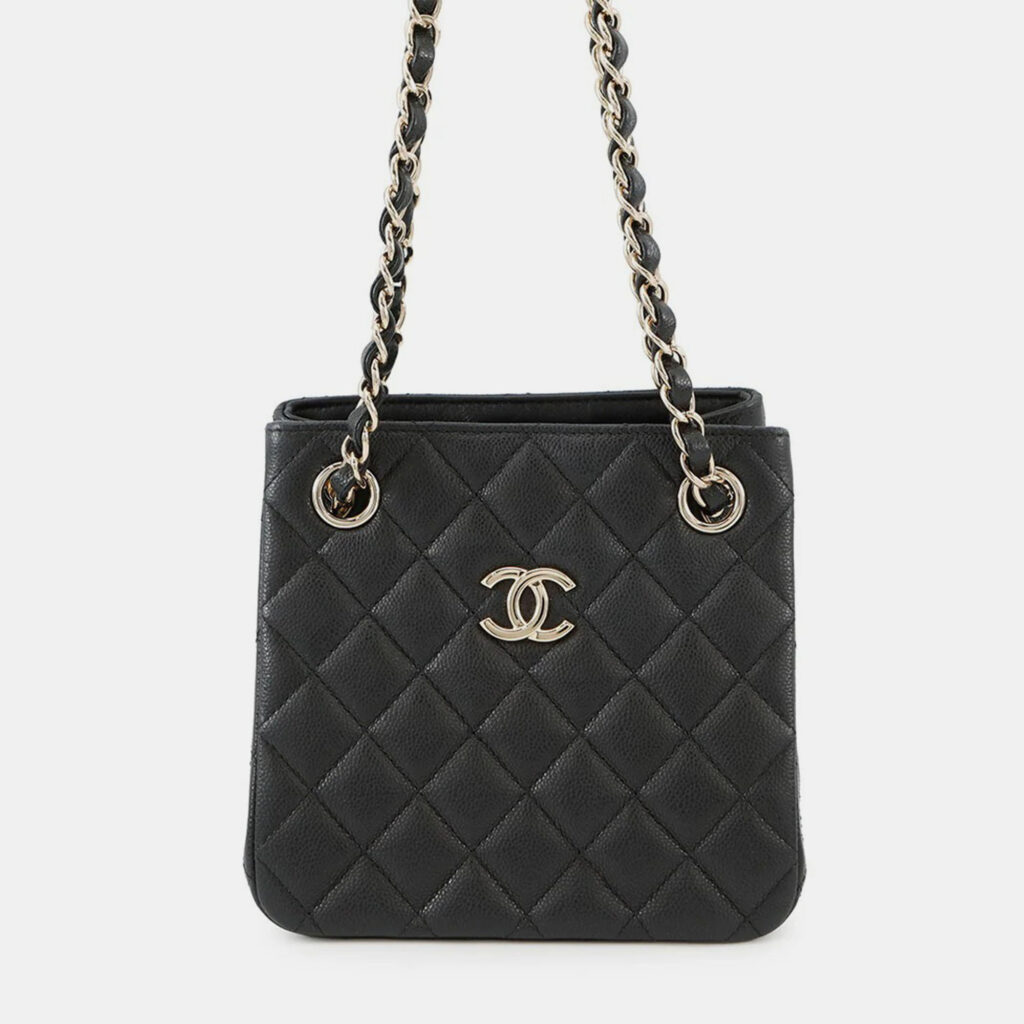 Chanel Matelasse Chain Bucket Shoulder Bag Black Caviar Leather Size Mini Chanel Matelasse Chain Bucket Shoulder Bag Black Caviar Leather Size Mini