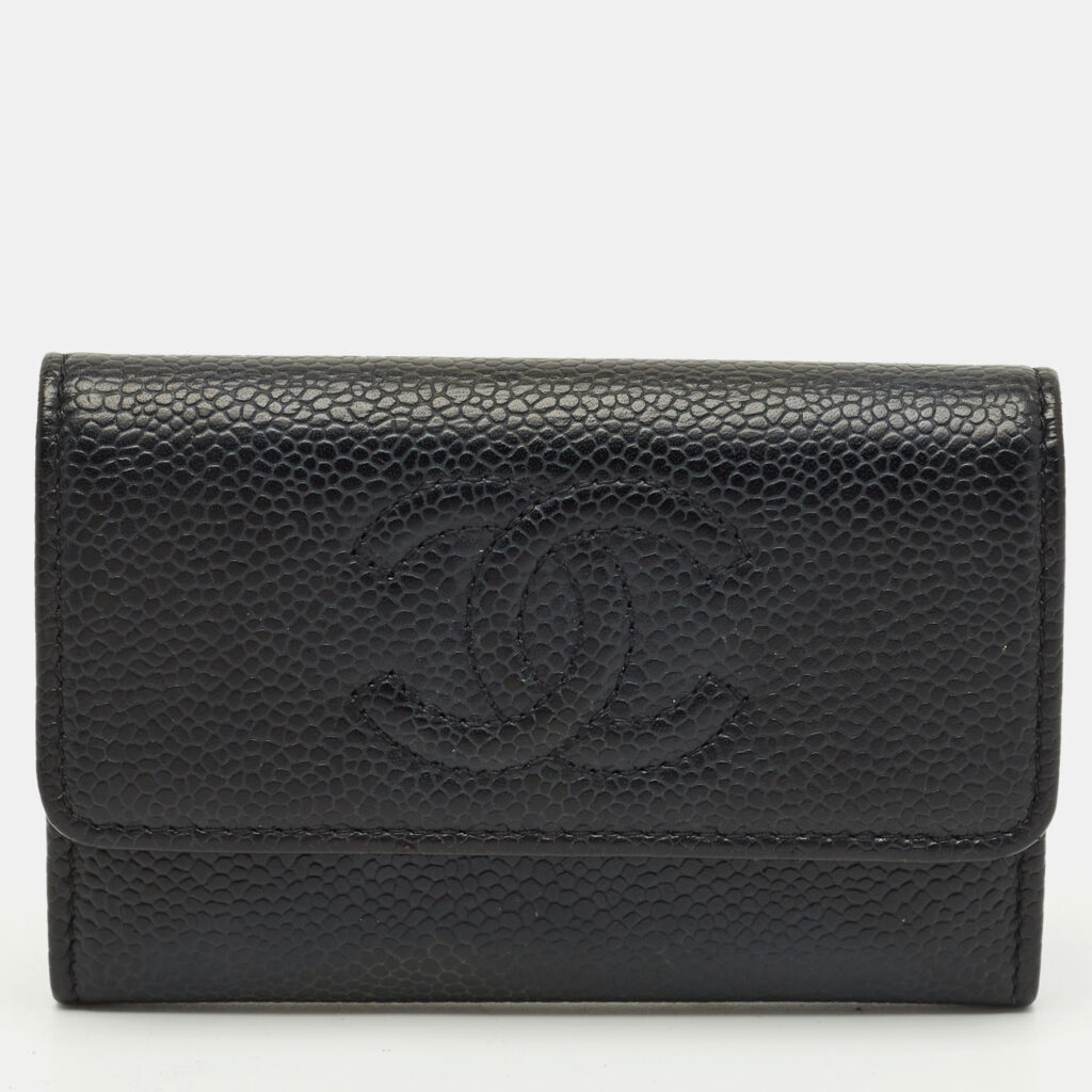 Chanel Black Caviar Leather CC Timeless Flap Card Case