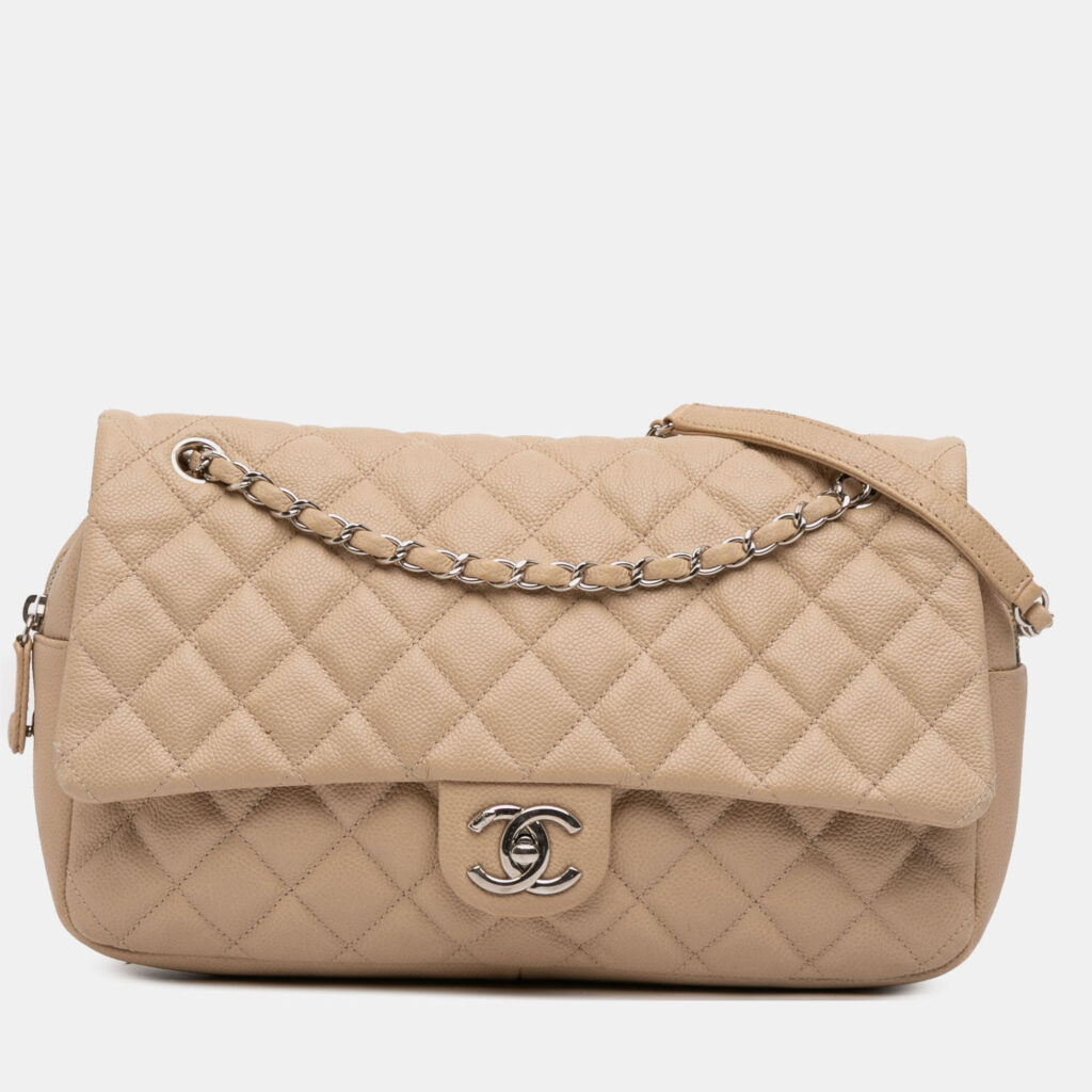 Chanel Brown Jumbo Quilted Caviar Easy Flap Chanel Brown Jumbo Quilted Caviar Easy Flap