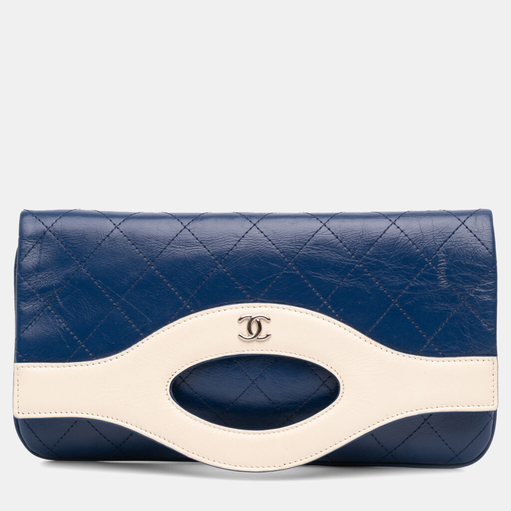 Chanel Blue Small Bicolor Aged Calfskin 31 Pouch Chanel Blue Small Bicolor Aged Calfskin 31 Pouch