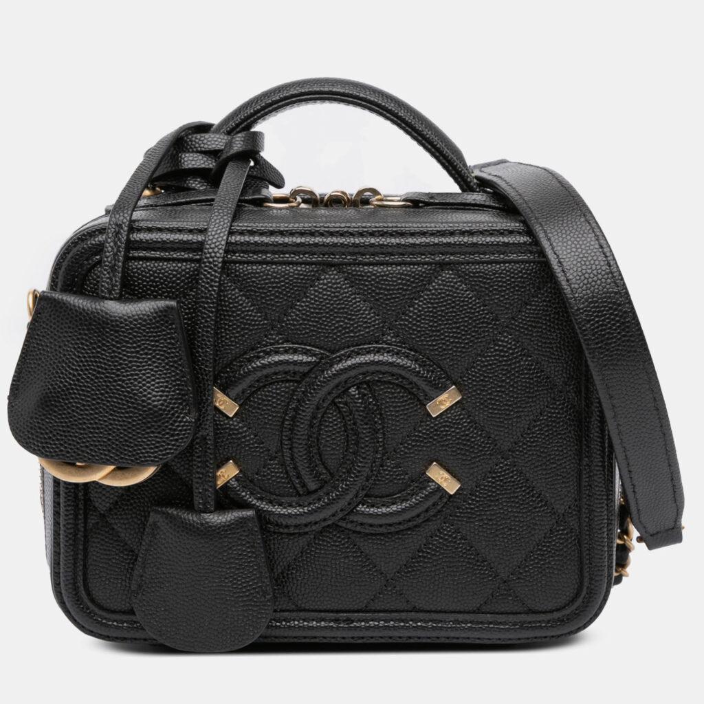luxury-women-chanel-used-handbags-p1224840-011-1.jpg Chanel Small Caviar Filigree Vanity Case