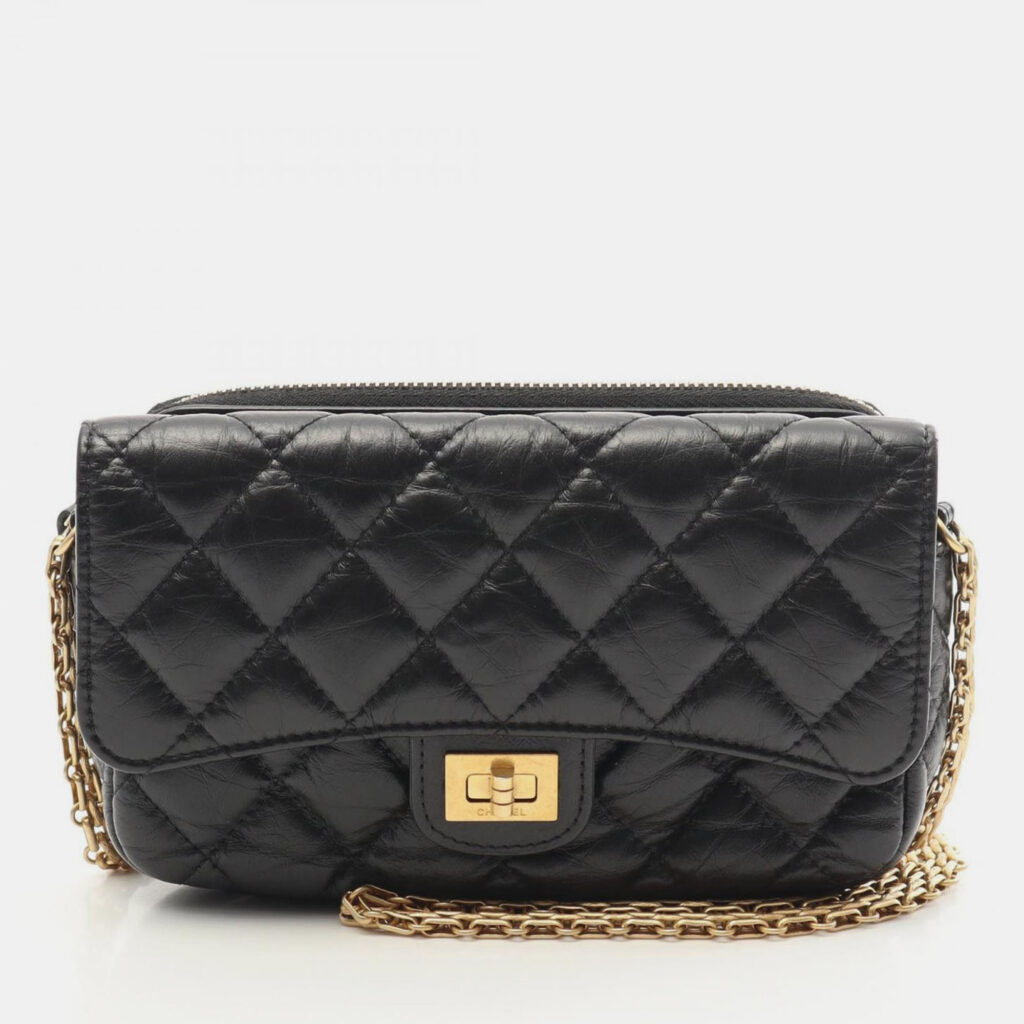 Chanel Reissue 2.55 Black Calf Leather Shoulder Bag Chanel Reissue 2.55 Black Calf Leather Shoulder Bag