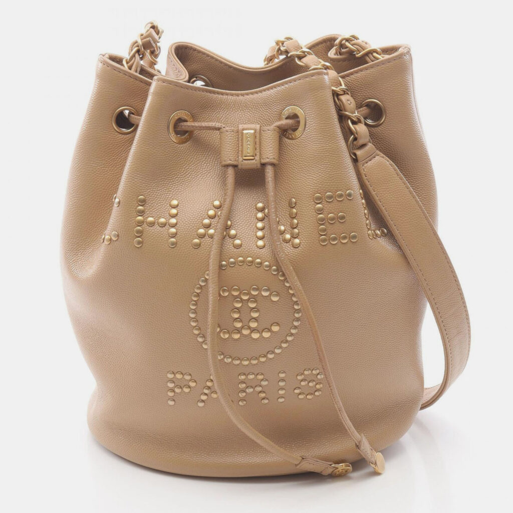 Chanel Deauville Beige Leather Shoulder Bag Chanel Deauville Beige Leather Shoulder Bag