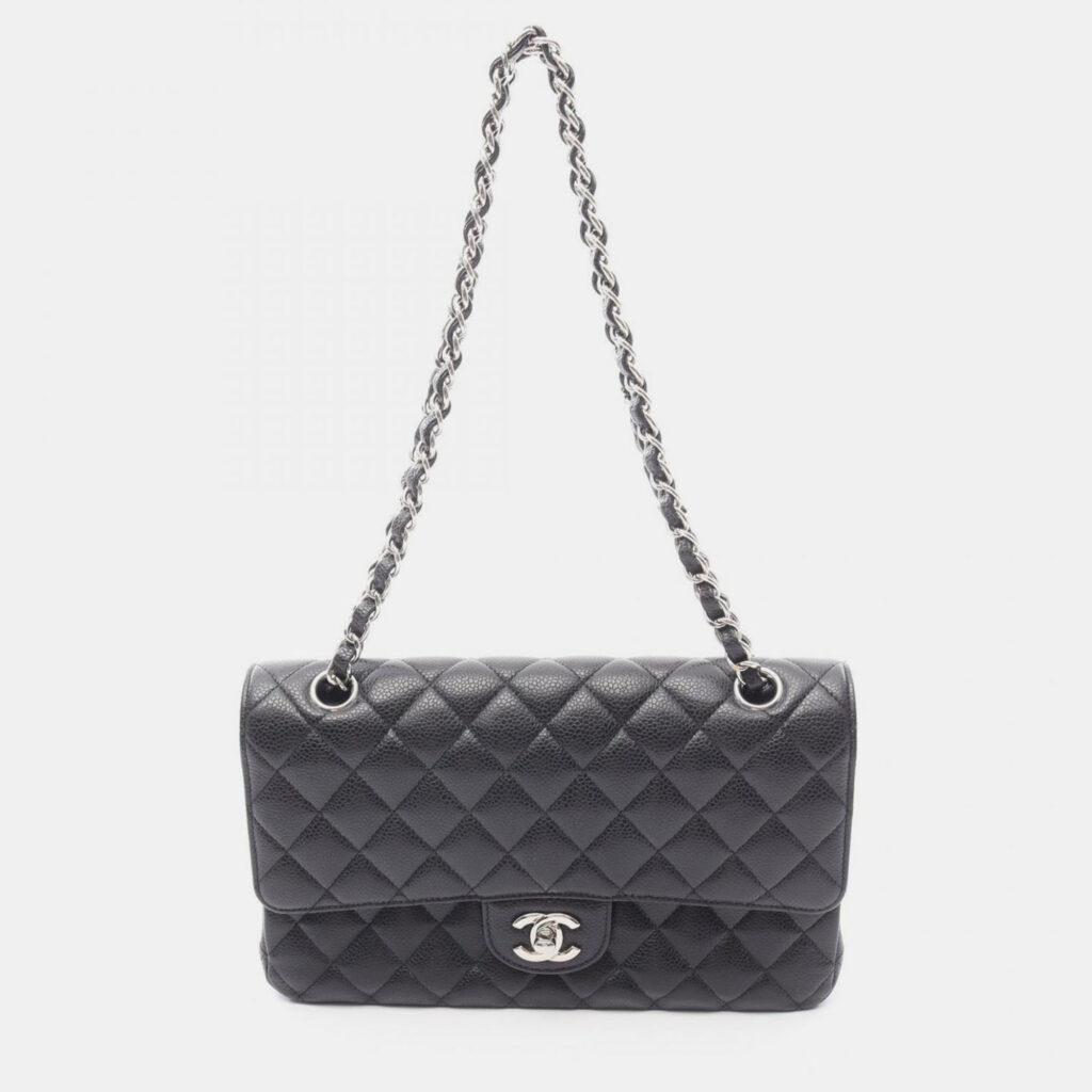 Chanel Classic Double Flap Black Leather Shoulder Bag Chanel Classic Double Flap Black Leather Shoulder Bag