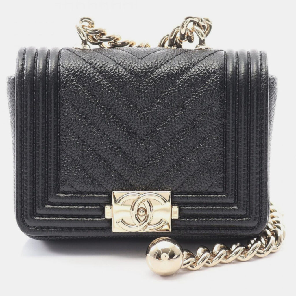 Chanel Boy Black Leather Shoulder Bag Chanel Boy Black Leather Shoulder Bag