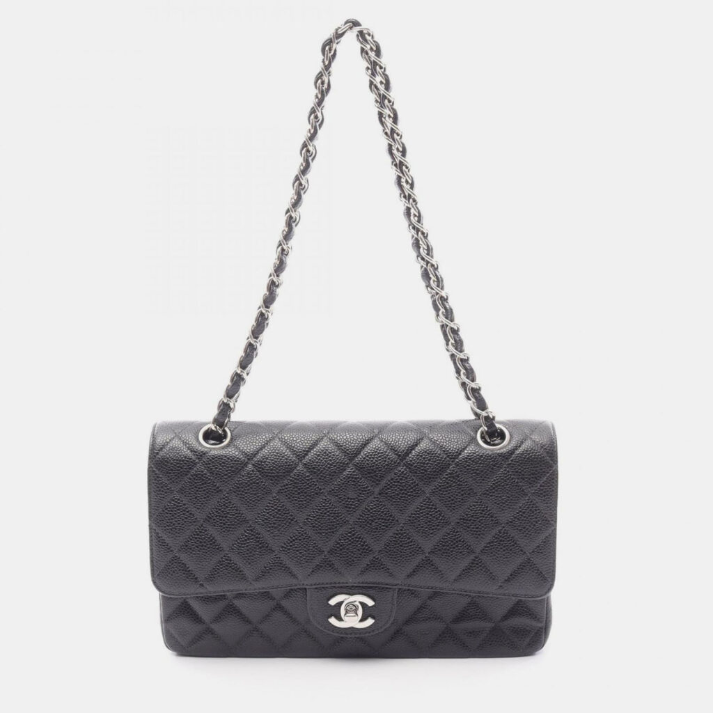 Chanel Classic Double Flap Black Caviar Leather Shoulder Bag Chanel Classic Double Flap Black Caviar Leather Shoulder Bag