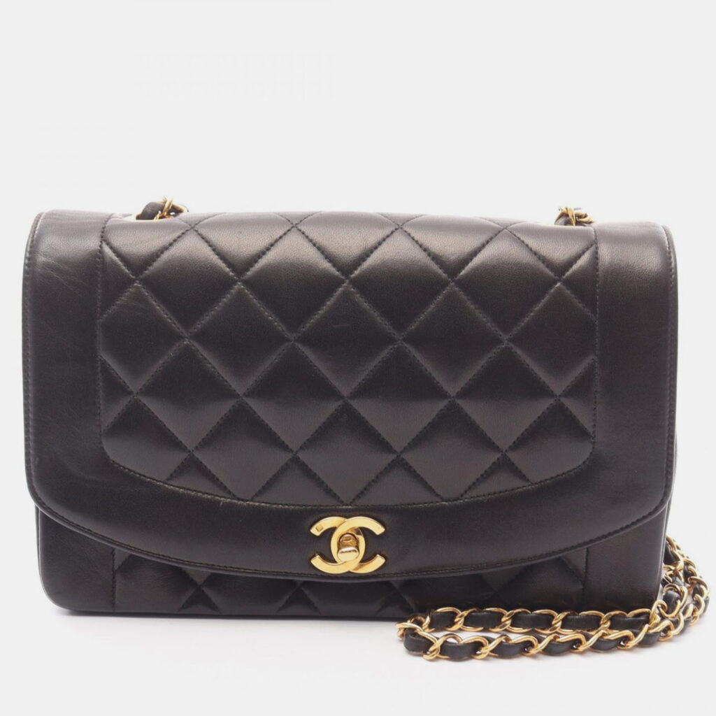 Chanel Diana Black Leather Shoulder Bag Chanel Diana Black Leather Shoulder Bag