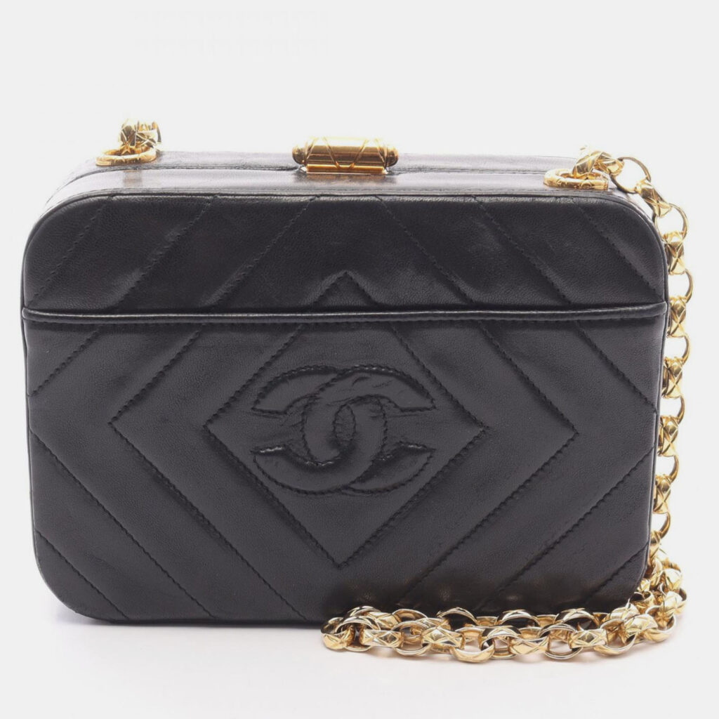 Chanel Chevron Bijoux Black Leather Camera Bag Chanel Chevron Bijoux Black Leather Camera Bag