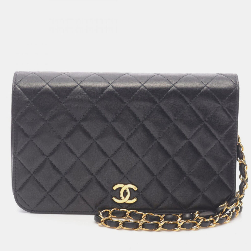 Chanel Full Flap Black Leather Shoulder Bag Chanel Full Flap Black Leather Shoulder Bag