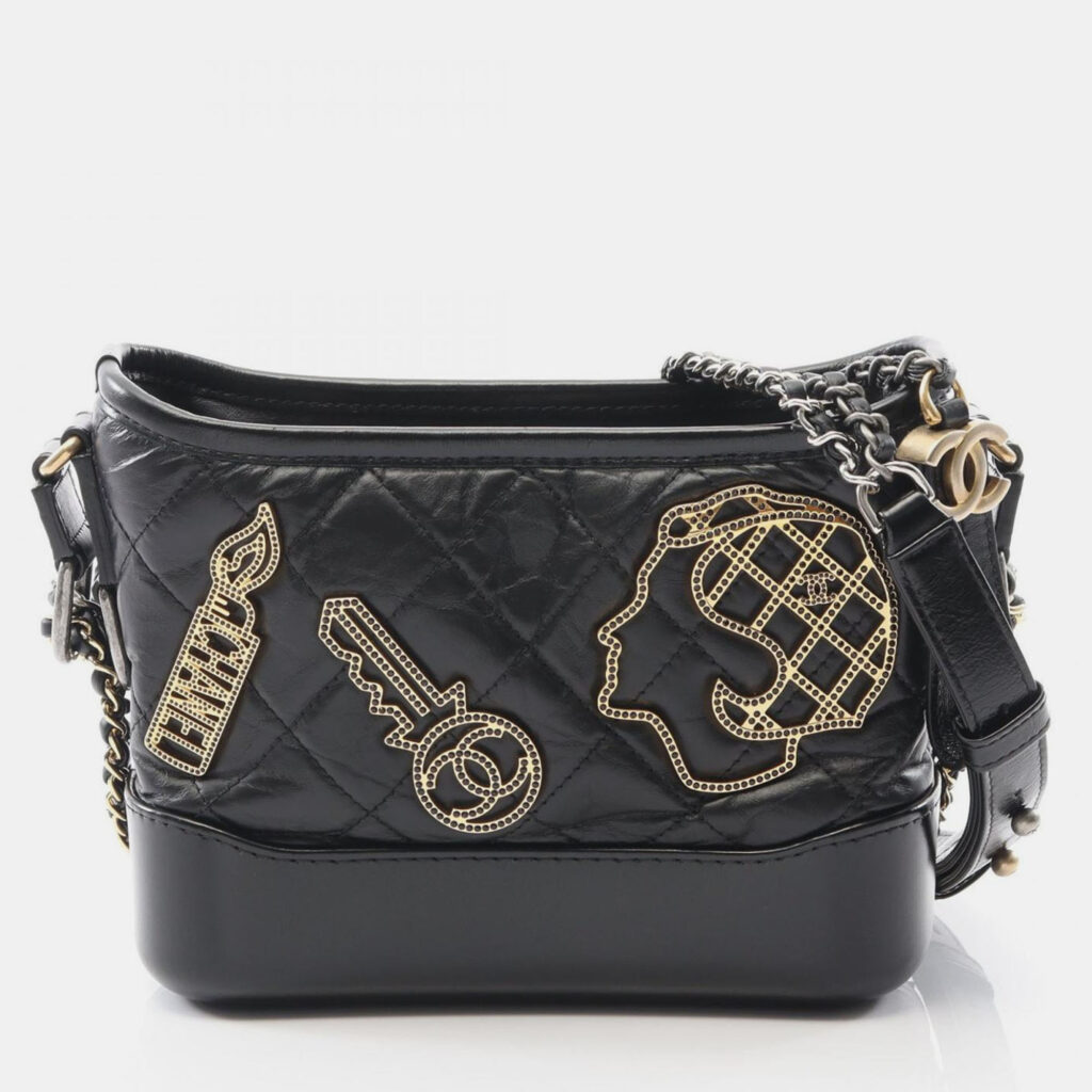 Chanel Gabrielle Small Black Leather Shoulder Bag Chanel Gabrielle Small Black Leather Shoulder Bag