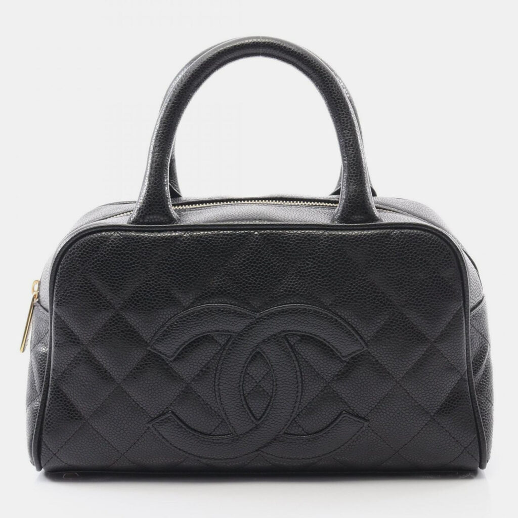 Chanel CC Black Leather Bowling Bag Chanel CC Black Leather Bowling Bag