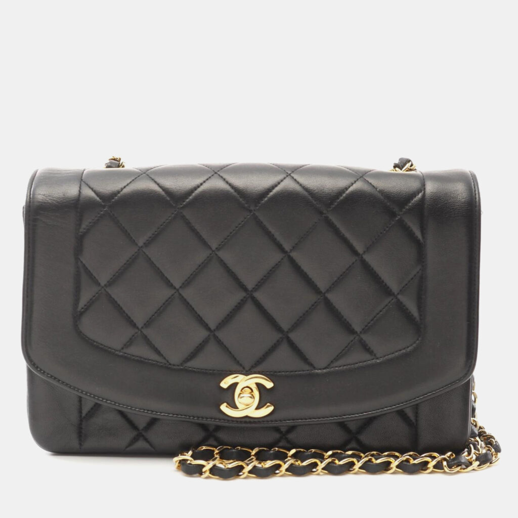 Chanel Diana Black Quilted Leather Flap Shoulder Bag Chanel Diana Black Quilted Leather Flap Shoulder Bag